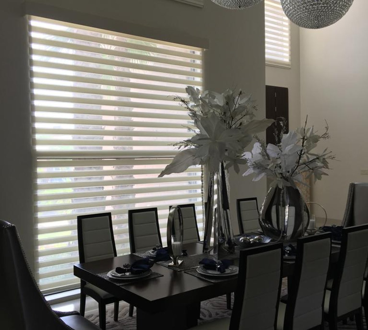 cellular honeycomb shades on large window