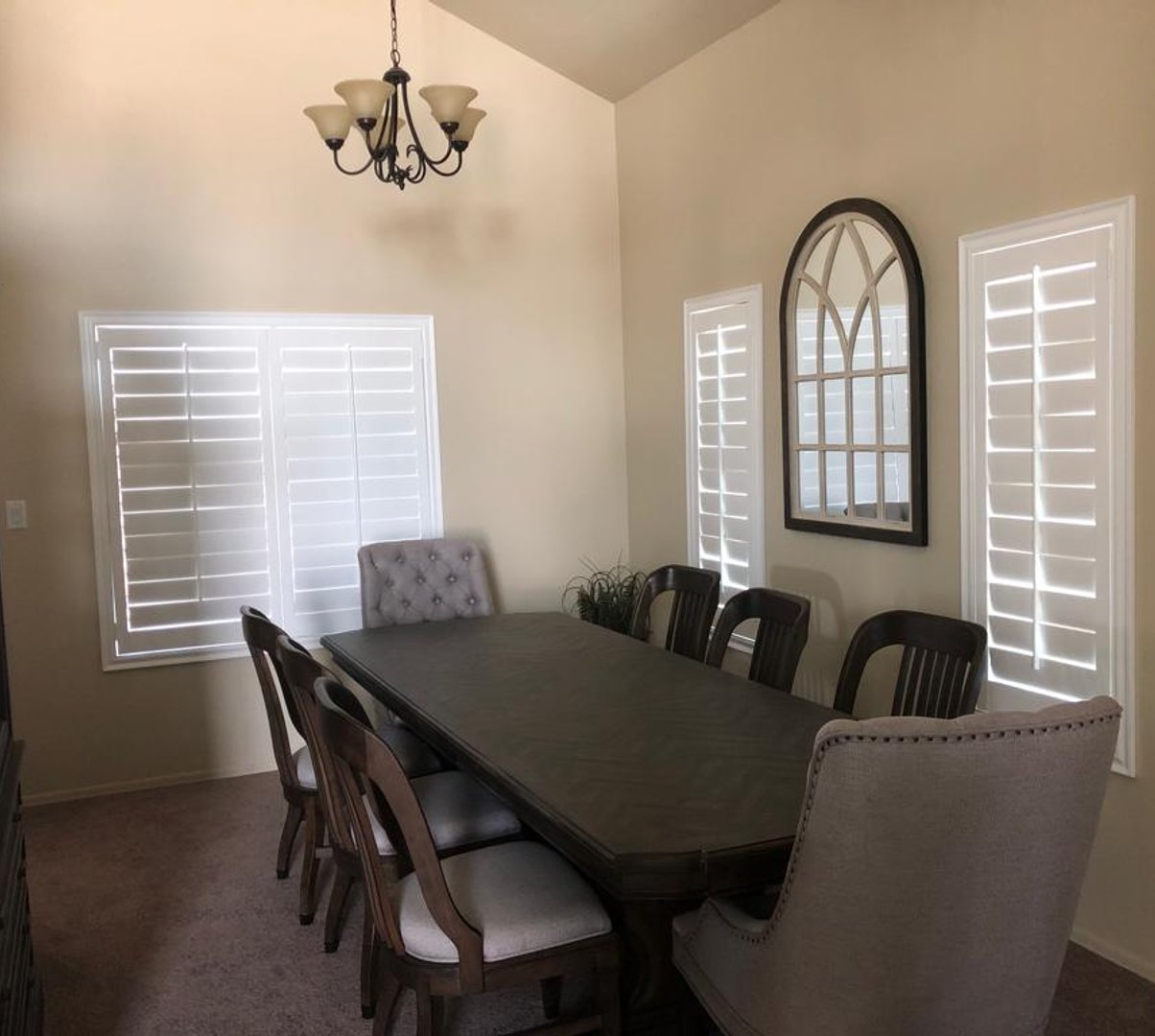 wood plantation shutters installed in Yuma home