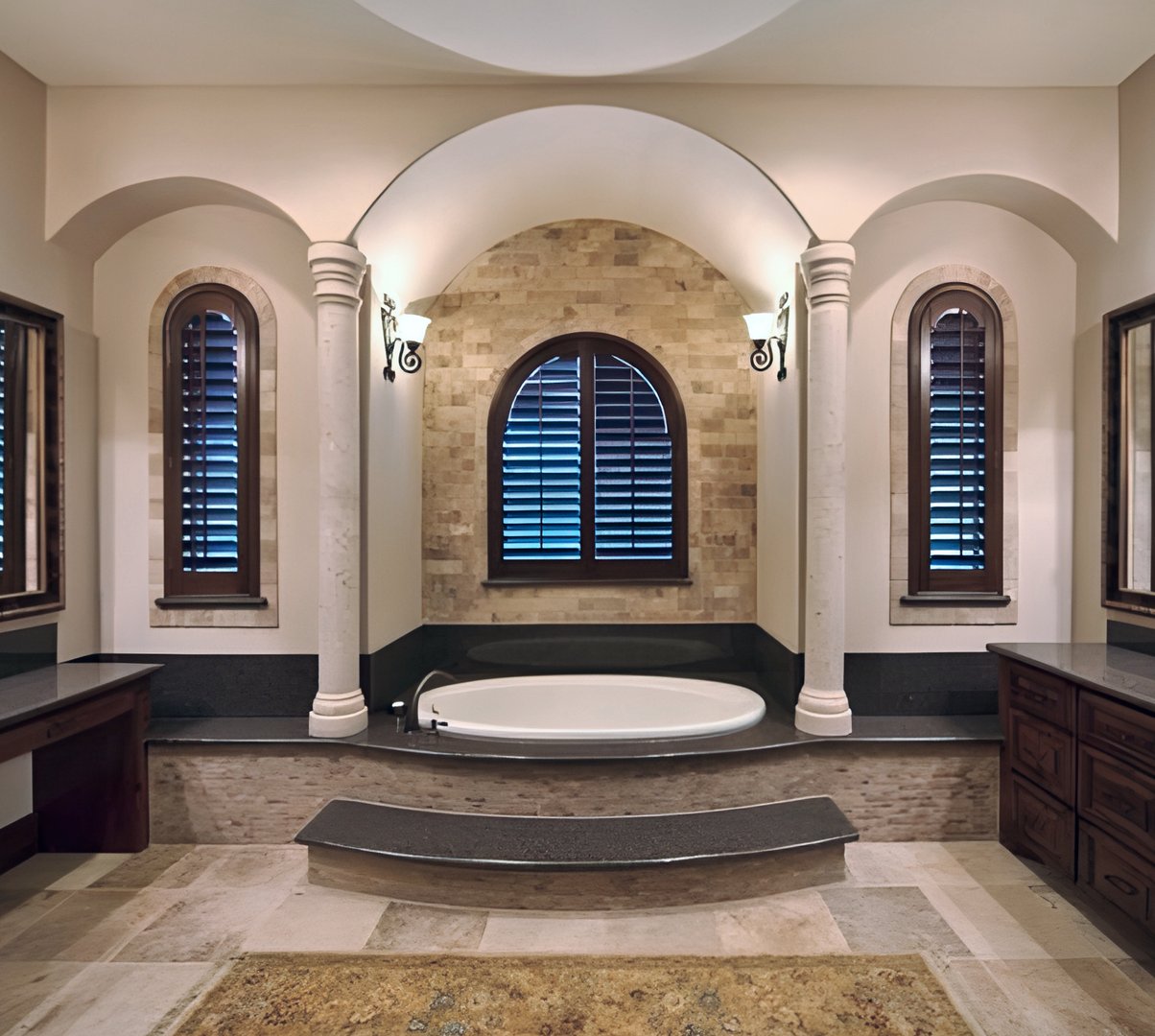 composite plantation shutters in living room