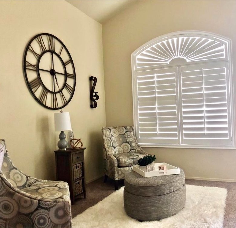 custom shutters in Yuma living room